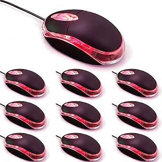 10 Pack Wired Mini Optical Mouse Computer Mouse Ergonomic Mouse with USB Mouse for Laptop PC Desktop mice Compatible with Windows Linux Mac fit for Office Business Home,Kids（Black）