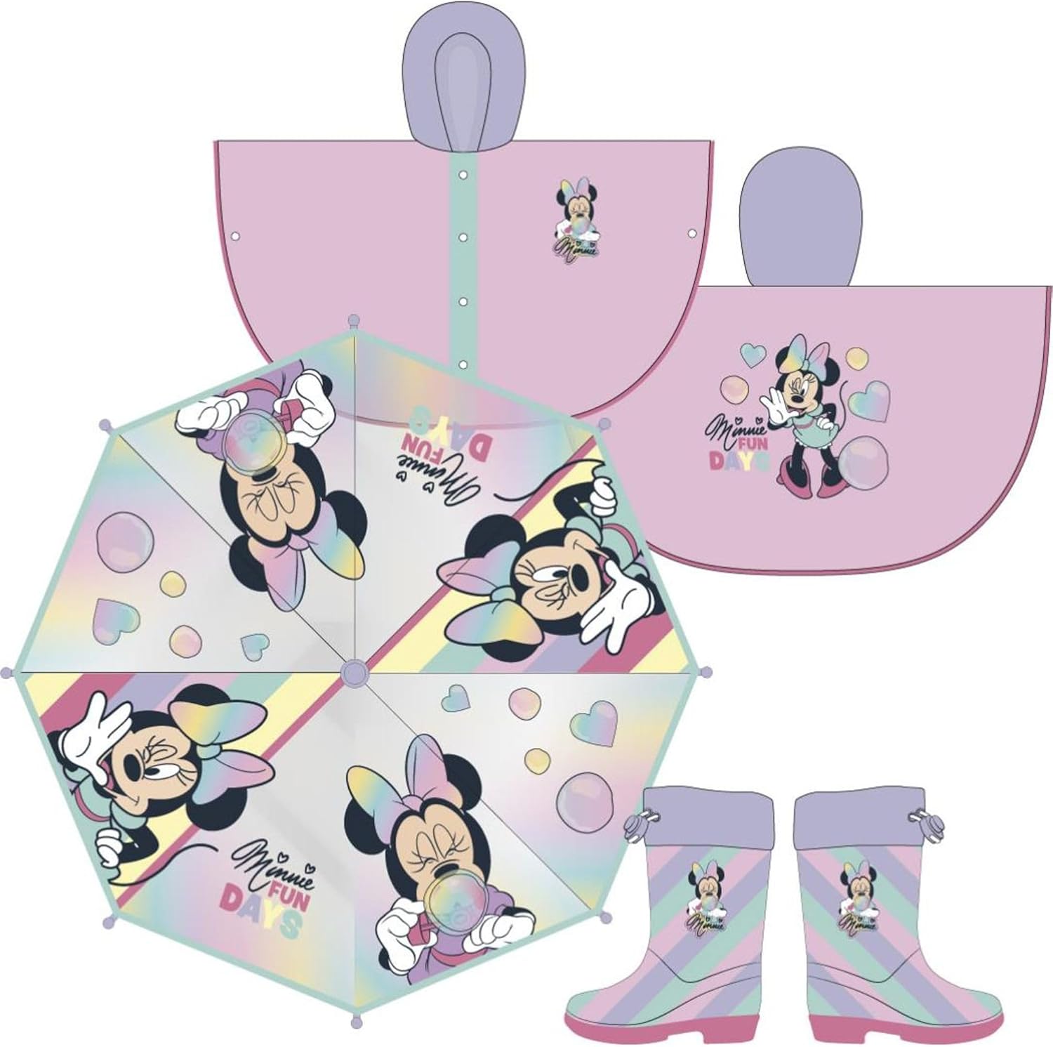 Poncho Antipioggia Minnie Disney Per Bambini - Impermeabile E Colorato - Foto 6