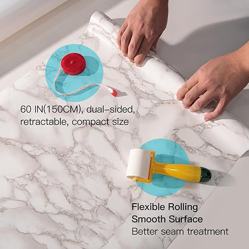 Miniatura 5 de Art3d Kits de herramientas de alisado de papel tapiz, juego de herramientas de alisado multifunción para despegar y pegar azulejos contra