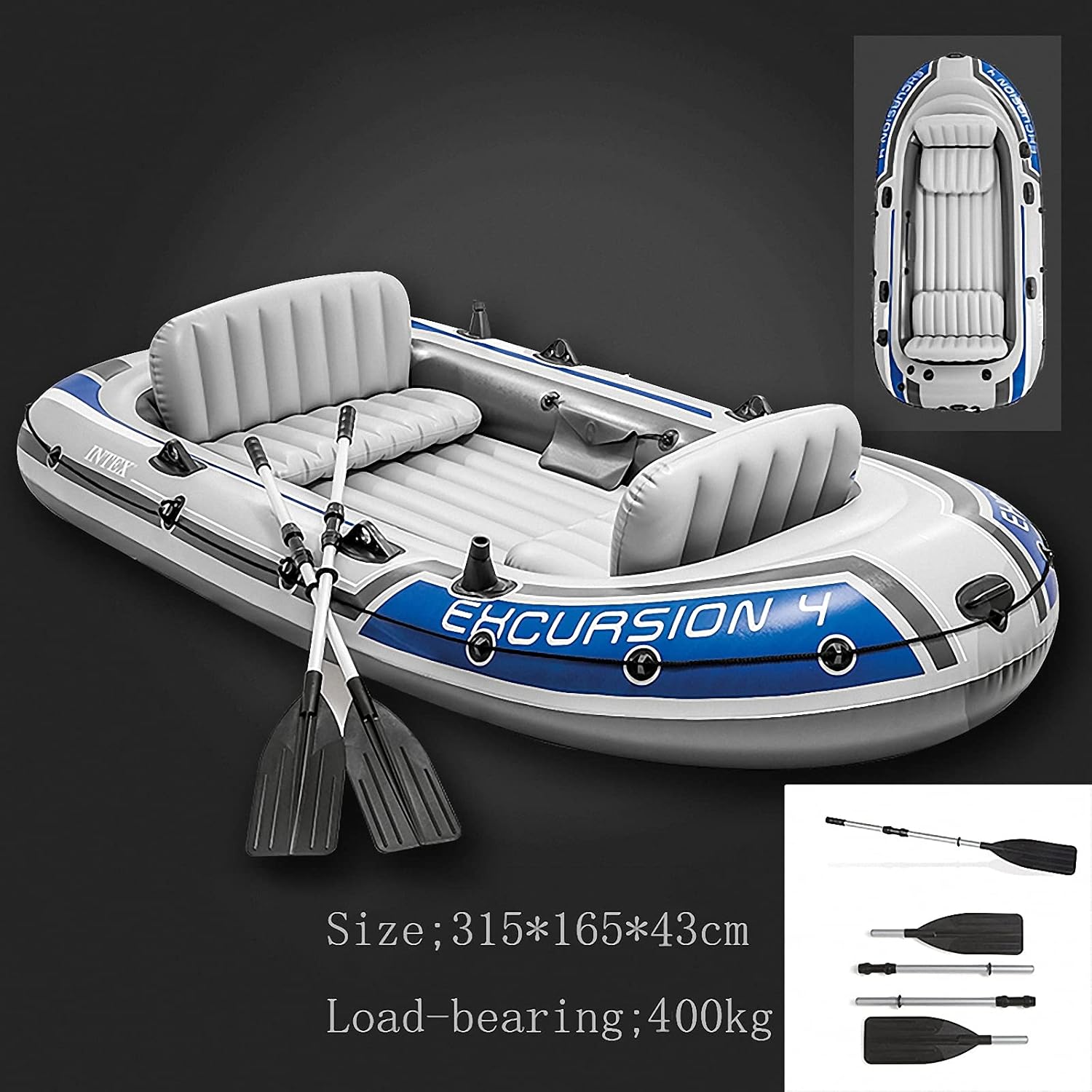 Foldable ?Inflatable Boat, Boats for Adults, Inflatable Rafts, Inflatable Fishing Raft Inflatable, Rubber Boat, Kayak, Dinghies 315 * 165 * 43cminflatable Boat