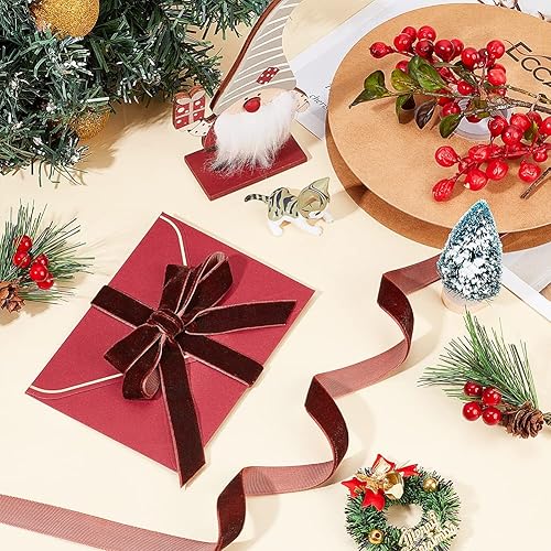 Miniatura 5 de arricraft 15mm 20 yardas Cintas de terciopelo navideñas de 15mm, accesorios de prenda de una cara de color sólido hechos a mano, adornos artesanales