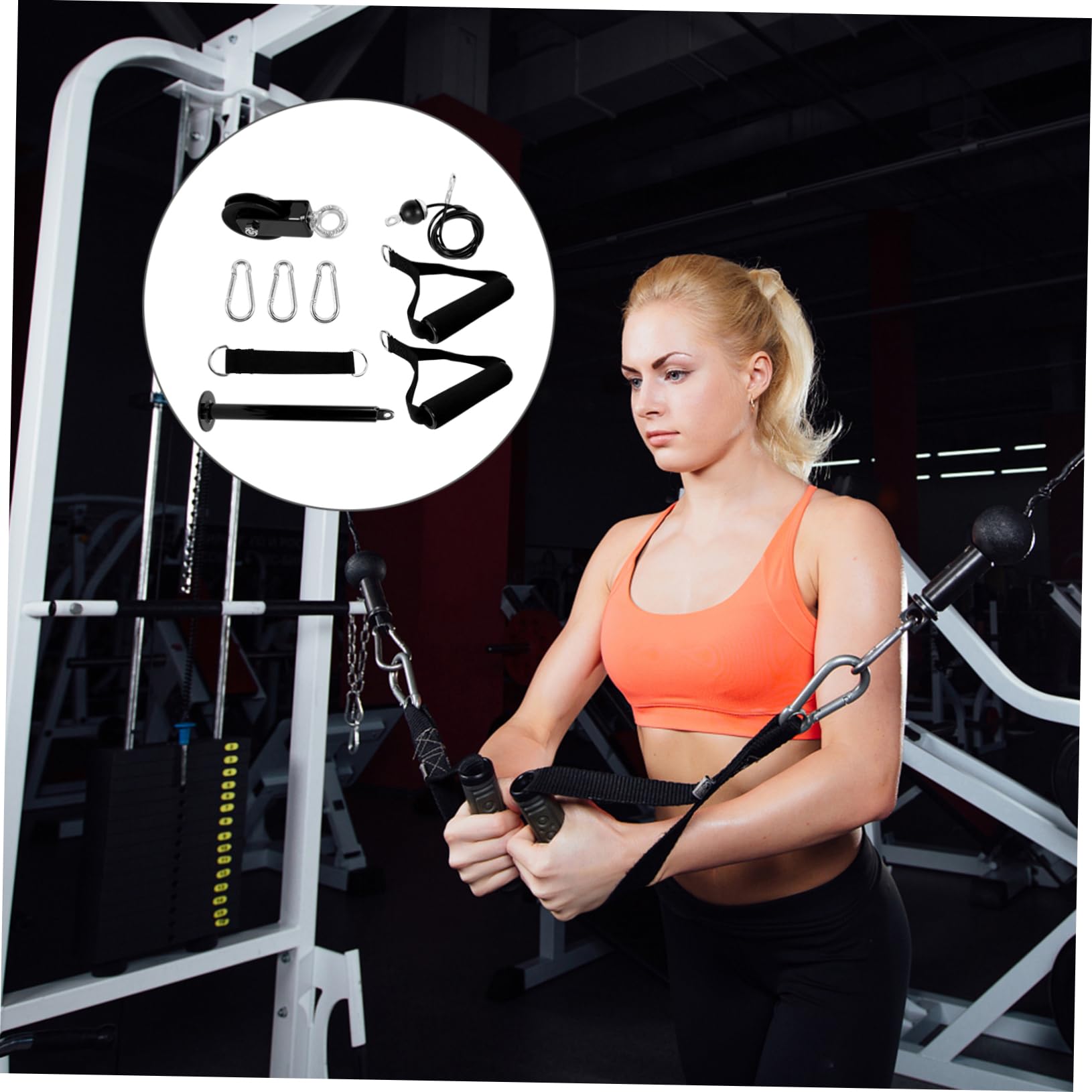 Kit de Polea de Cable para Ejercicios de Musculación, 1 Set de Metal