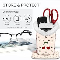 Vista 217 de Fintie Soporte para anteojos forrado de felpa con base magnética, estuche de cuero vegano prémium para lentes