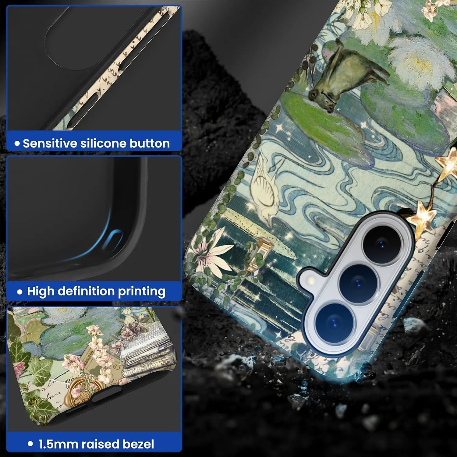 Case for Samsung Galaxy S26+ Plus,Exquisitely Pattern Double Protective Phone Cover Cases Soft Silicone for Samsung Galaxy S26+ Plus-Aesthetic Frog Pond Splice - view 2