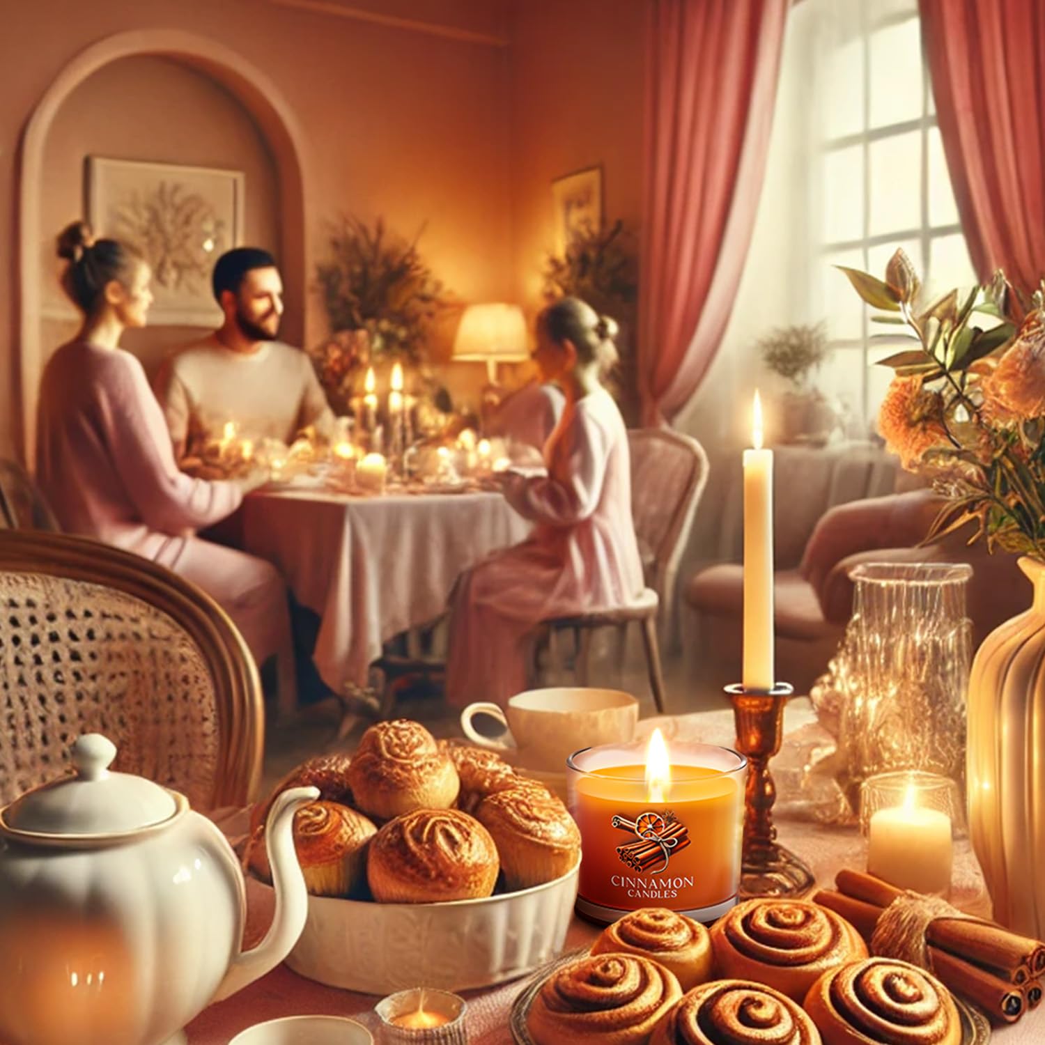 CHILLFLAME Bougies parfumées pour femmes - Coffret cadeau bougie cannelle, 3 bougies votives parfumées, cadeau d'anniversaire pour femmes, bougie de Noël pour hommes (orange, 200g)