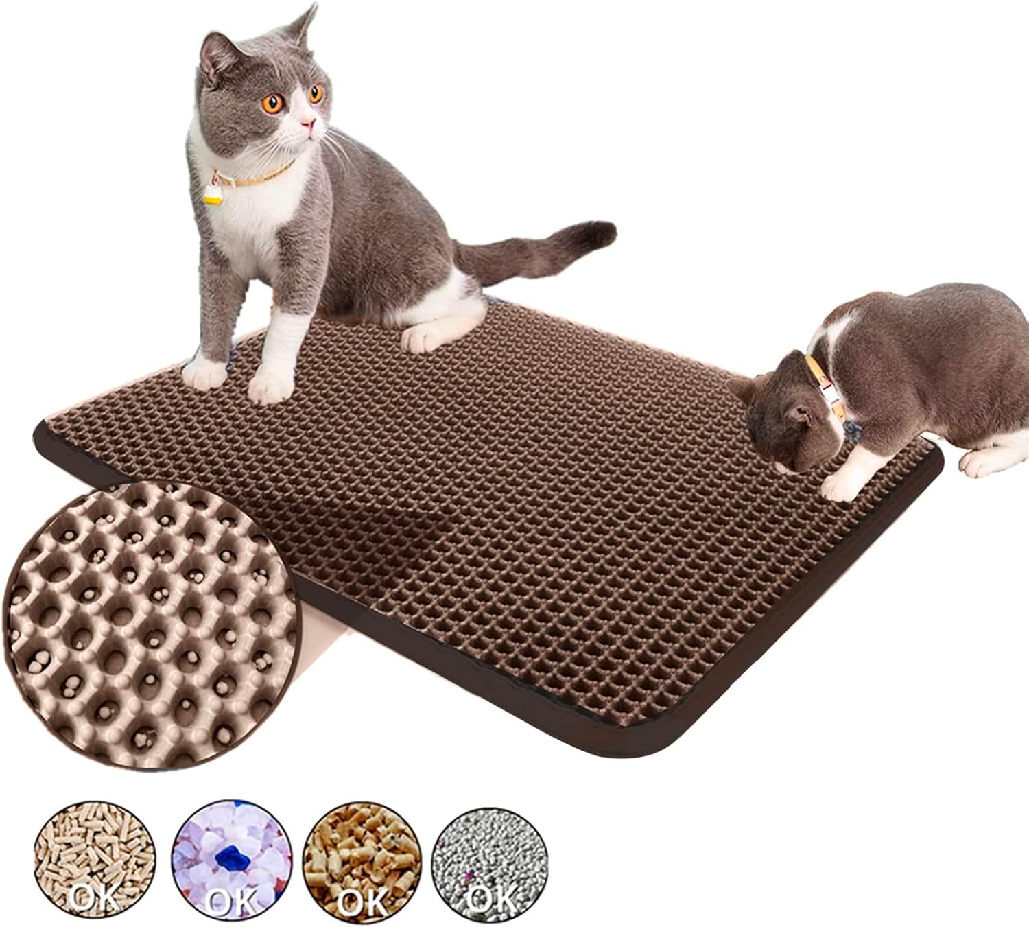 Premium Cat Litter Mat, Cat Litter Box Mat Scatter Control, Waterproof