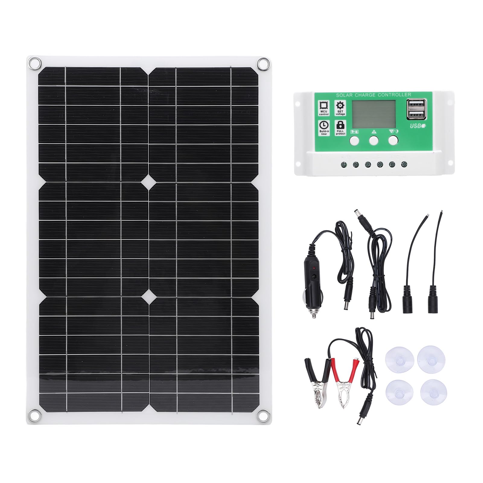 Fafeicy Kit per Pannelli per Animali Domestici da 20 W Kit di Pannello Solare USB -Parte USB Resistente