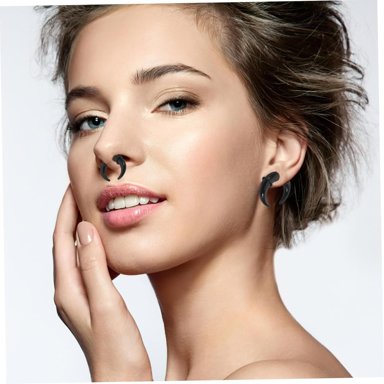 MAGICLULU 27pcs Acrylic C Shape Septum Ring Stretcher Expander Jewelry