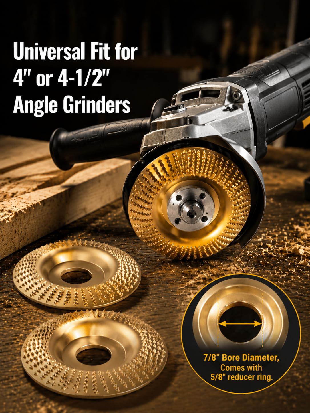 3pcs Wood Sanding Disc for Angle Grinder, Tungsten Carbide Grinding Discs