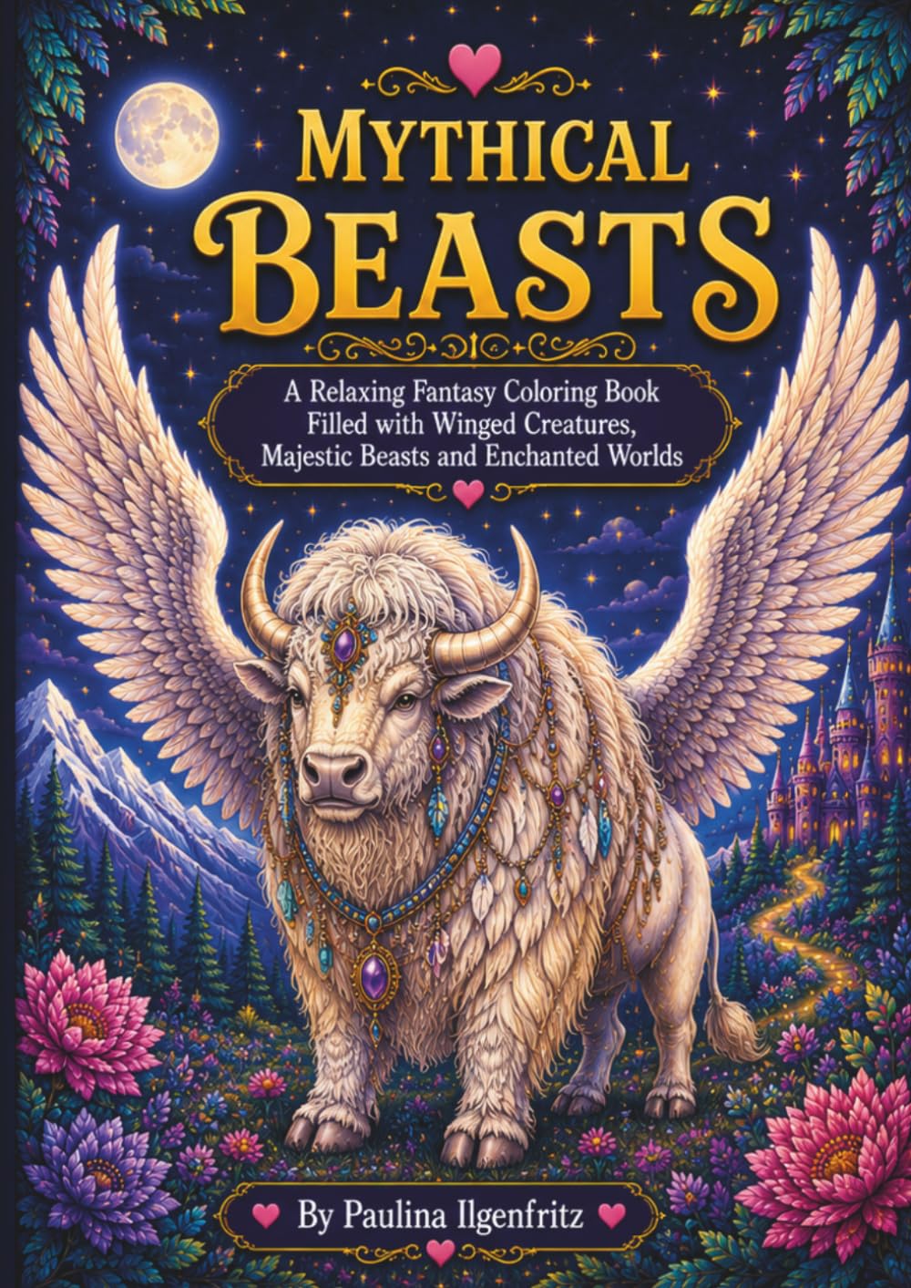 Mythical Beasts: A Fantasy Coloring Book, Dragons, Unicorns, Griffins, Phoenixes, Magical Creatures. 106 Pages, 50 Magical Coloring Pages
