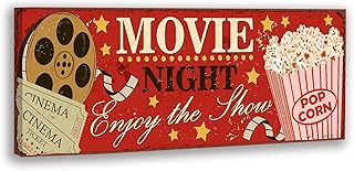 Cinema Sign Vintage Movie Canvas Art Poster Home Movie Theater sign Popcorn Wall Art Movie Reel Home Theater Decor Film Posters Movie Art on Canvas Painting Home Living Room Bedroom Decoration