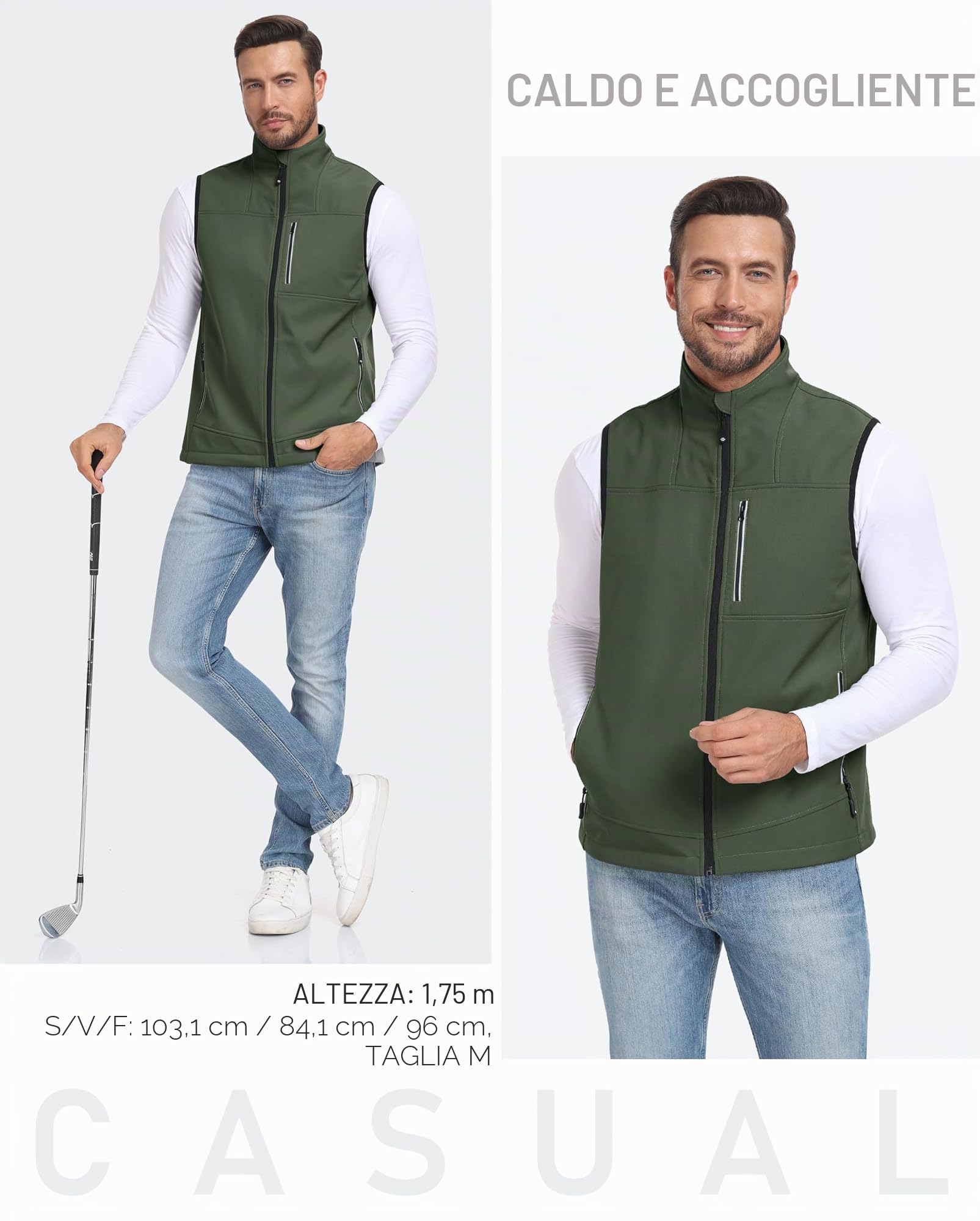 MoFiz Gilet da Uomo Giubbotto Senza Maniche Leggero Gilet da Lavoro con Zip