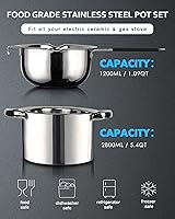 Vista 2 de Juego de olla de baño María doble, olla de baño María de 1200ML para derretir chocolate, olla de acero inoxidable 304 de 2800ML con espátula