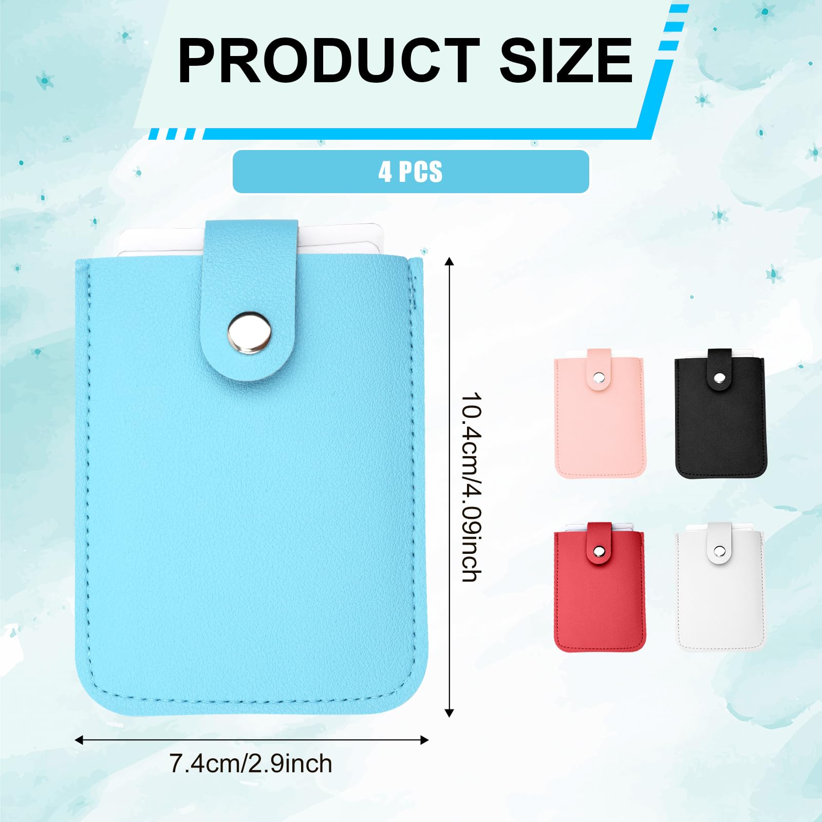 lasuroa 5pcs Card Holder, Minimalist Pull-Out Credit Card Holder Leather Rfid Card Holder 5 Card Slots Card Organizer with Button Card Carrier Wallet for Men Women