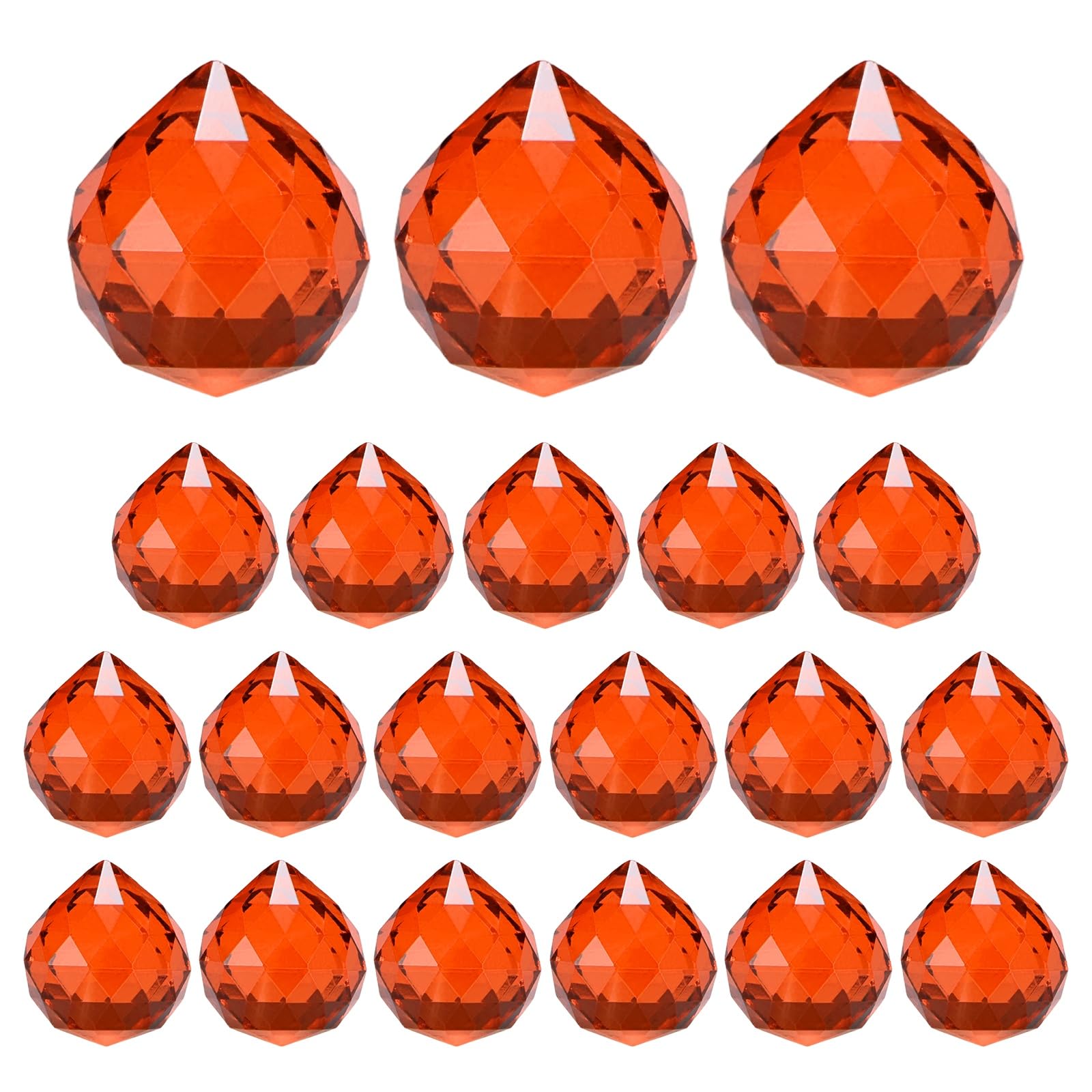 M METERXITY 20-Pack Crystal Ball Prisms, 24mm/0.94 Inch Chandelier Pendant Maker Hanging Crystals Chandelier Prisms for Home/Windows/Garden/DIY Decoration[Red Brown]
