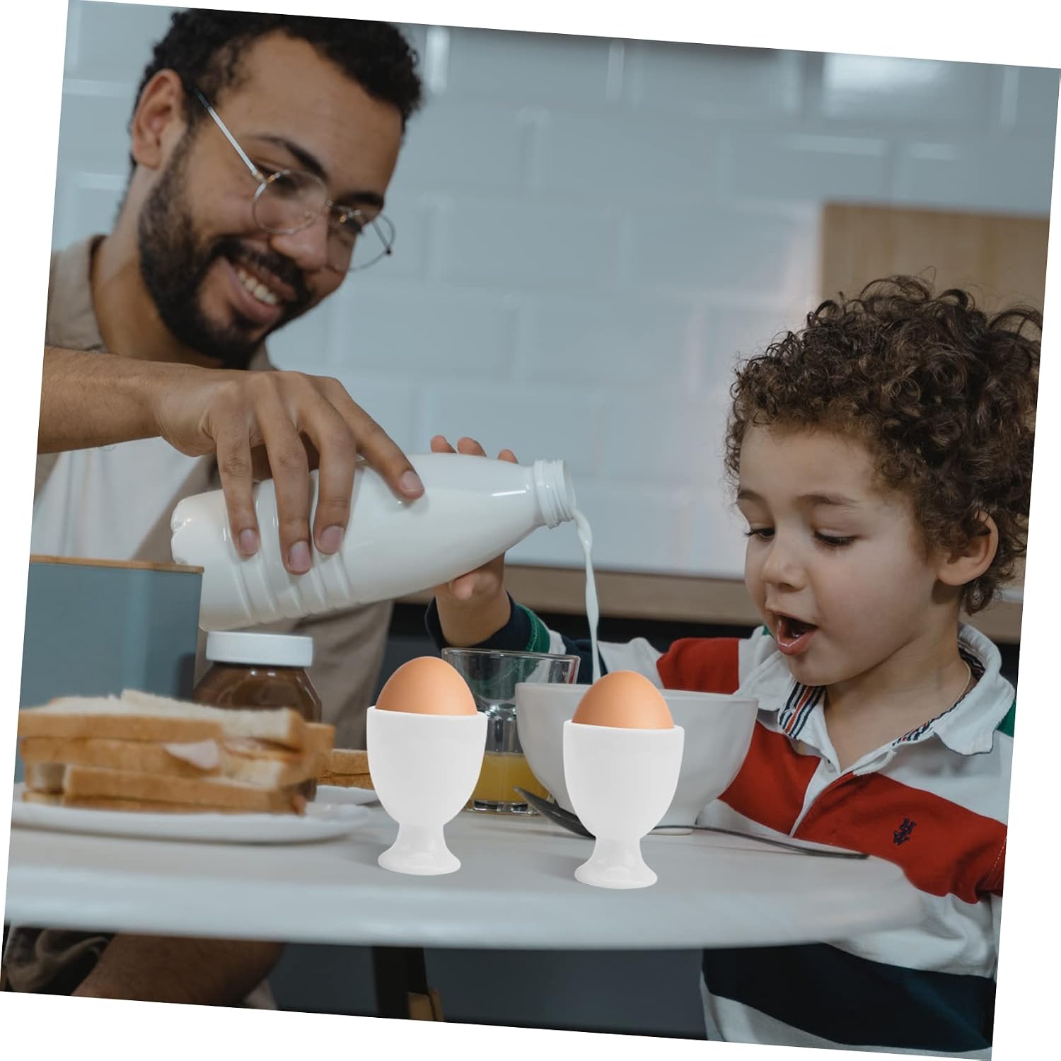 MAGICLULU 6pcs Ceramics Cups Practical Holders for Breakfast Smooth Collecting Design for Housewarming