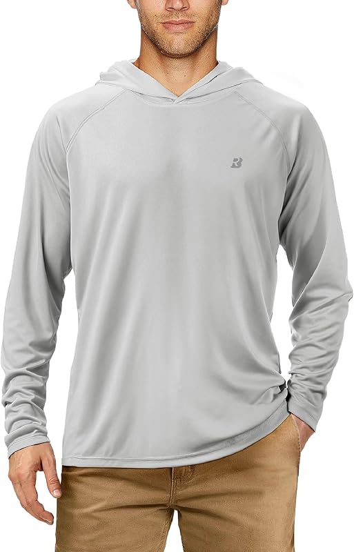 buzo de pesca con capucha y protección solar Roadbox para hombre, camisas de manga larga UPF 50+ UV | Ligero, protector contra erupciones de secado rápido, SPF, transpirable, absorbe la humedad, senderismo, nadar, playa, entrenamiento, correr, aire libre