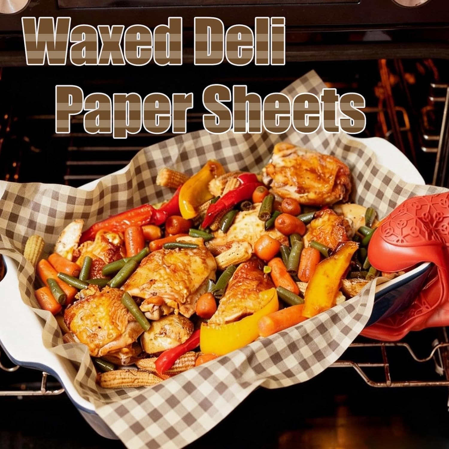 100 pcs Wax Paper Sheets 11.8x11.8 in Wax Paper Squares Greaseproof Paper Sandwich Wrapping Paper Sheets Wax Paper Sheets for Food (Brown)
