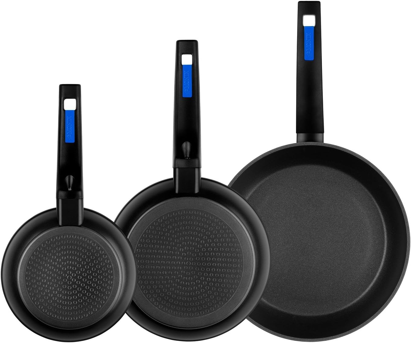 Monix Martin berasategui Forged Aluminium Frying Pans, Set of 3, Black, 26 cm, Pack of 3
