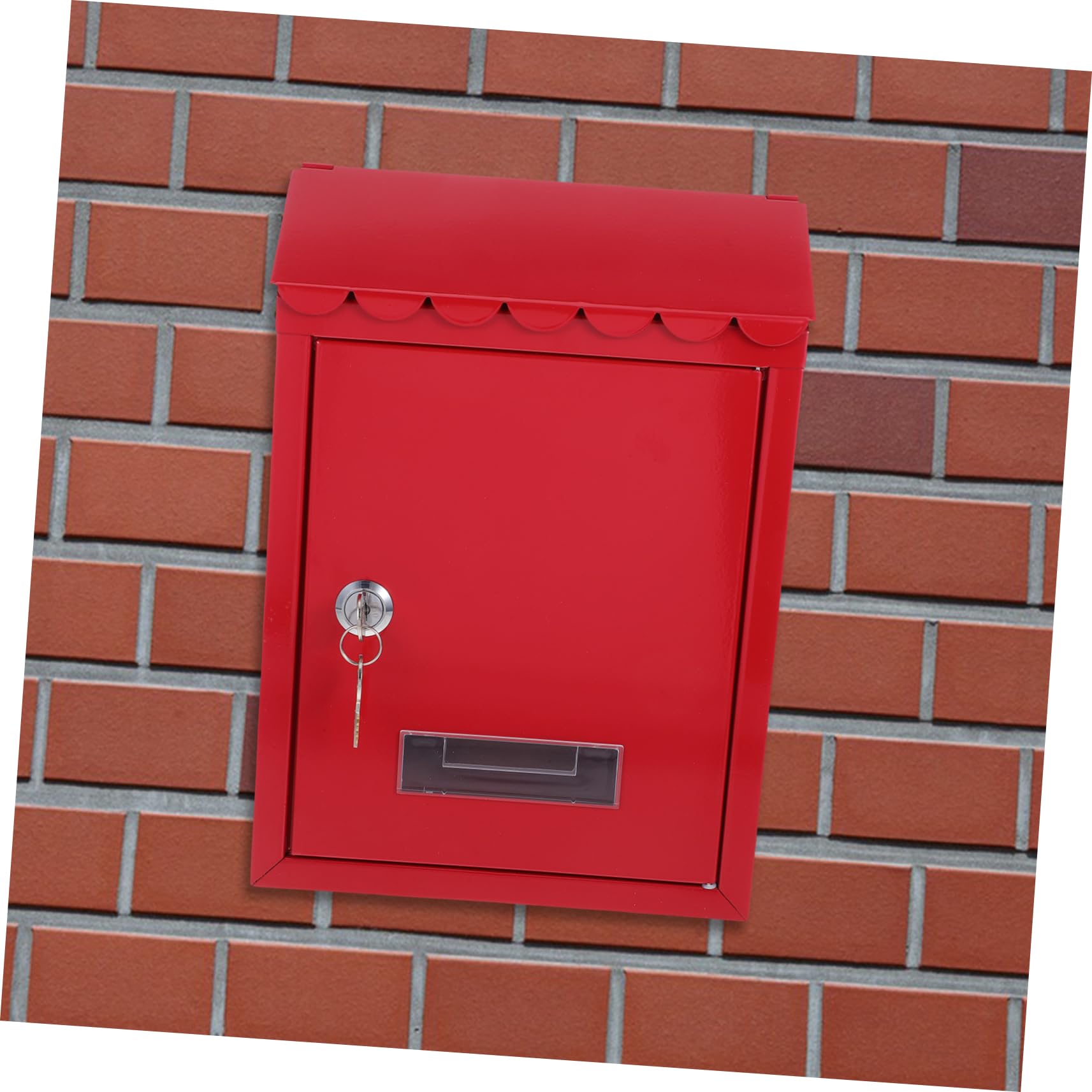 Uonlytech Wandbriefkasten Retro mit Schloss aus Blech Rot Große Kapazität Einfache Montage für Zuhause und Außenbereich