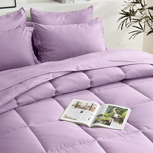 Miniatura 8 de COZYART Juego de edredón King de 7 piezas, cama beige en una bolsa, juego de ropa de cama reversible suave y ligero para todas las estaciones, 1