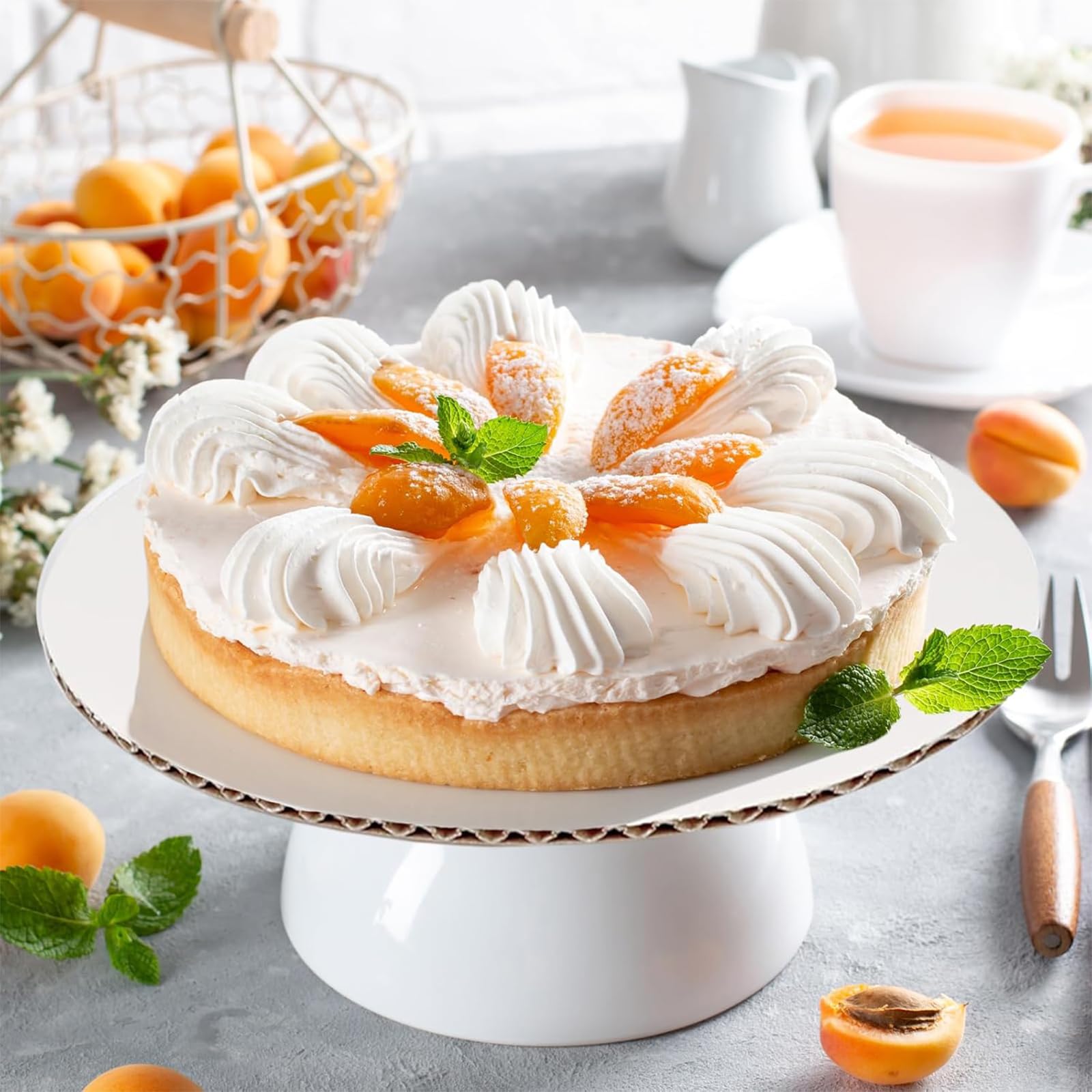 8 Pcs Cake Boards 10 inch Round, Food-Grade White Cake Board Rounds, Sturdy Cardboard Cake Circles Base Cakeboard, Waterproof and Oil-proof Cake Plate for Cake DIY, Dessert, and Crafts Display