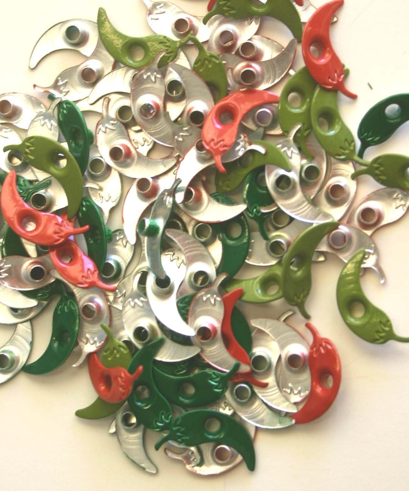 Designs by Jude 1/8" Top Painted Aluminum Assorted Chile Pepper Eyelets - 500 Pack