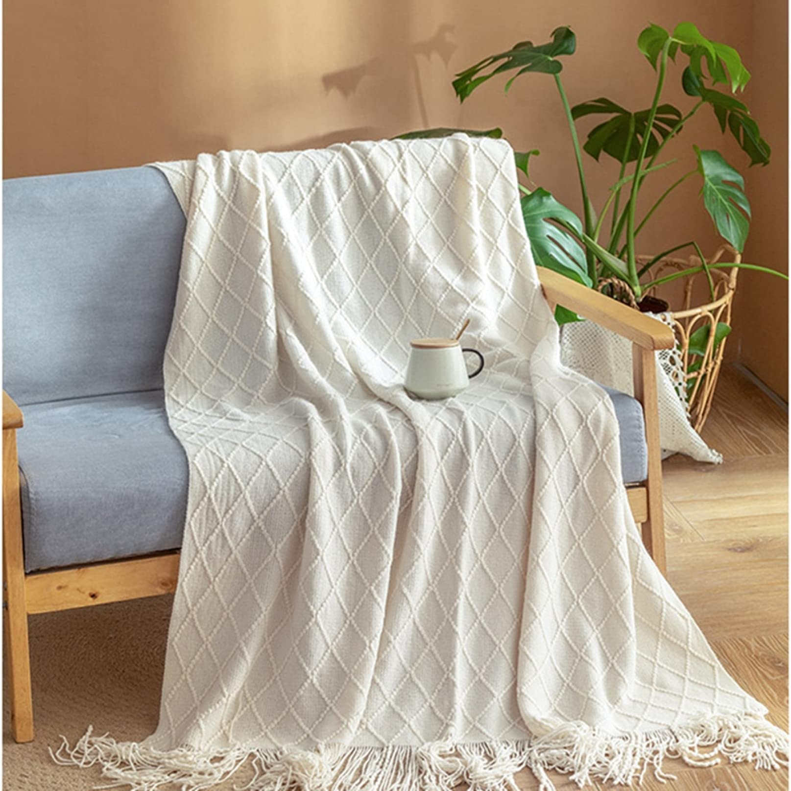 【セルコン】レース編み　ソファカバー　ベットカバー　テーブルクロス　ベージュ セルコン】レース編みソファカバーベッドカバーテーブルクロスベージュ