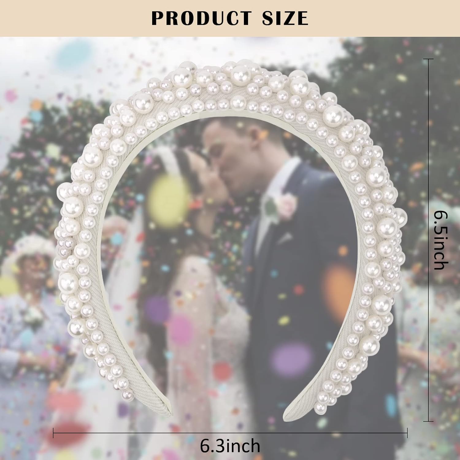 Cerchietto Da Sposa Con Perle Bianche - Fascia Per Capelli Bridal, Decorazione Per Matrimoni E Addio Al Nubilato - Foto 8