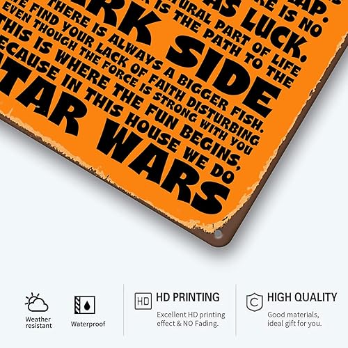 Miniatura 2 de DOSEK Metal Tin Sign In This House Compatible For Star Wars Home Wall Art Decor Gifts Bathroom Accessories May The Force Be With You Do Or Not There