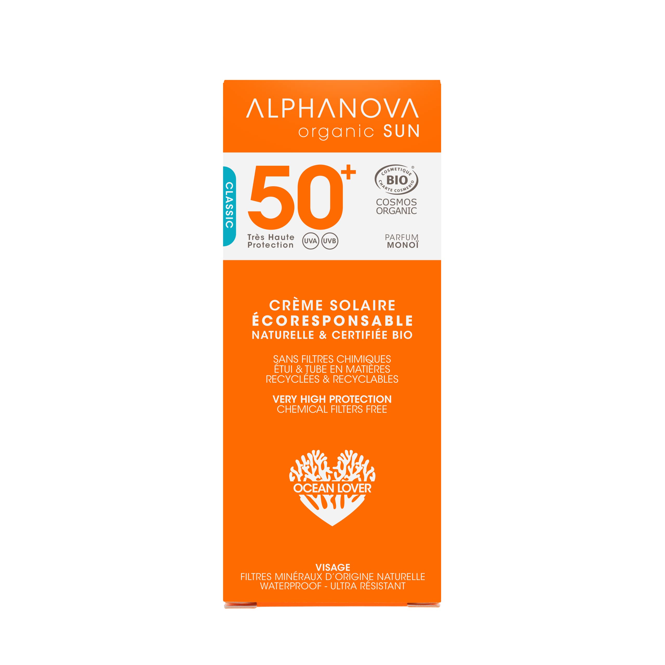 Alphanova Sun Adulte Crème Solaire Très Haute Protection - SPF50 + - 50g - Le Lot De 2