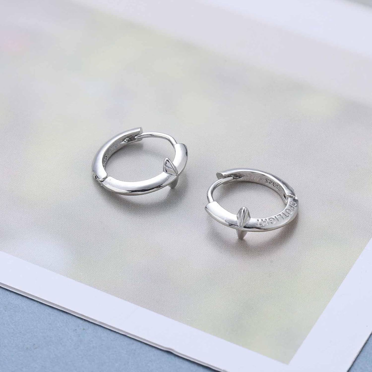 Vintage Tiny Star Huggie Earrings Silver Star Hoop Earrings Mini Star Huggie Hoop Earring Small Hoop Stud Earring Jewelry for Women - Image 7