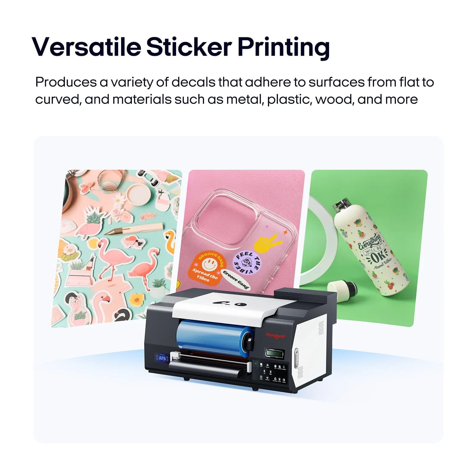 Procolored VF13Pro Stampante UV DTF 2 in 1 per Stampa e Laminazione di Adesivi, Doppia Testina XP600, Stampante UV Compatta per Trasferimenti su Tazze, Vetro, Metallo, Legno e Plastica