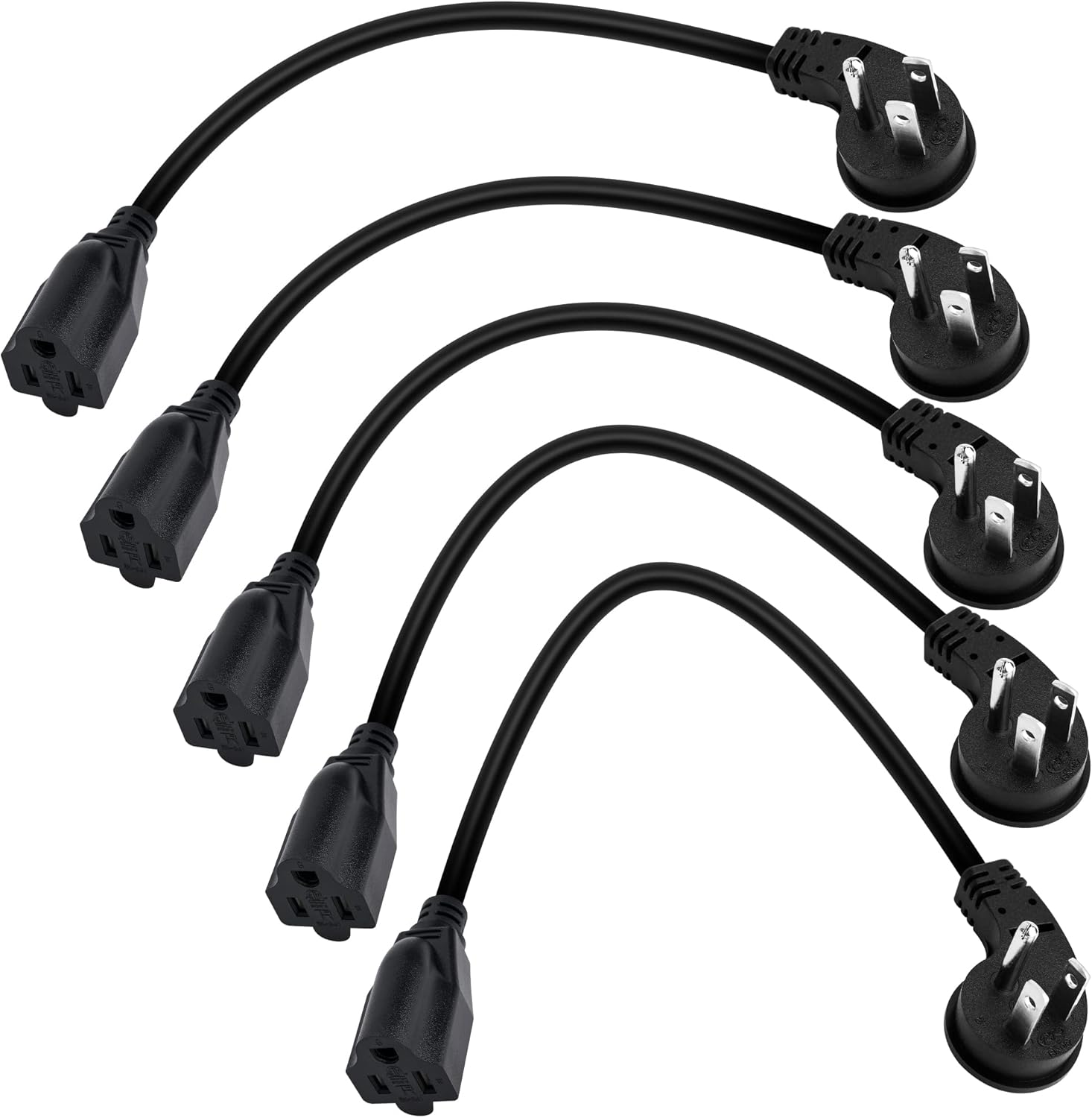 8 inch S Flat Plug Short Power Extension Cord Outlet Saver