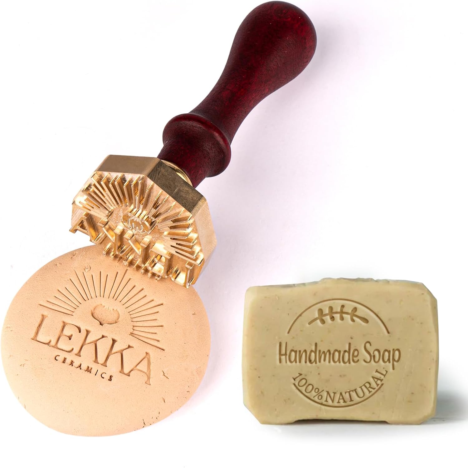 Custom Pottery Stamp for Clay & Soap | Personalized Handmade Stamps with Letter & Logo | Ceramics Tools Gift for Potters & Crafters (3 Inch)