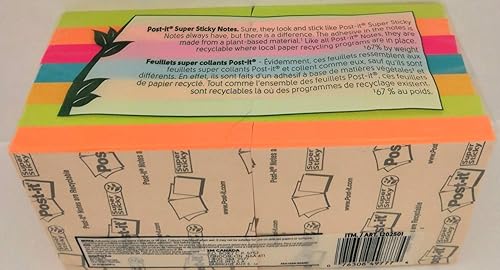 Miniatura 2 de Post-it Notas súper adhesivas, 3 pulgadas x pulgadas, colección Río de Janeiro, 14 blocs, 90 hojasbloc