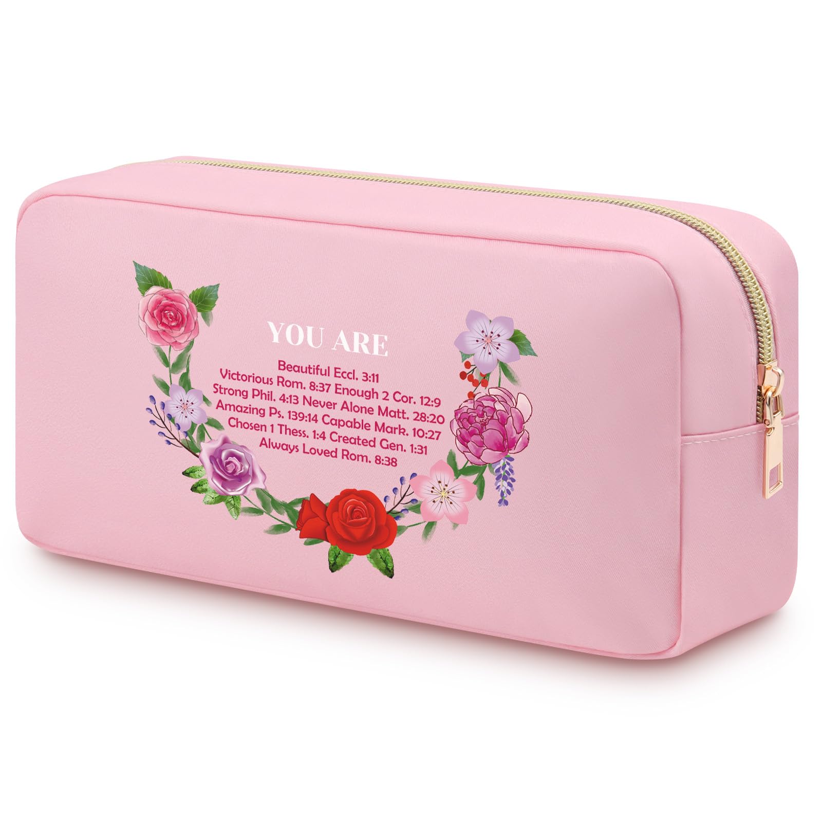 Christian Bible Verse Gift for Women Oxford Cloth Cosmetic Bag for Sister Friend Daughter Teen Girls Mum Baptism Presents Religious Inspirational Quote Toiletry Bag