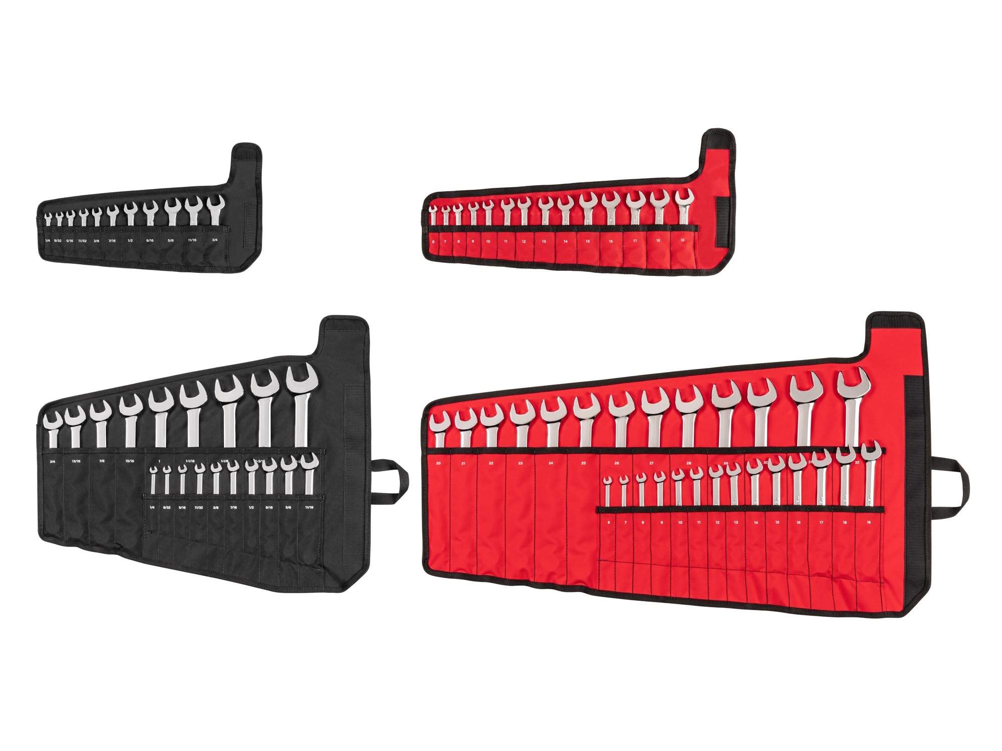TEKTON Stubby and Standard Length Combination Wrench Set with Pouches, 71-Piece (1/4-1-1/4 in., 6-32 mm) | WCB94903