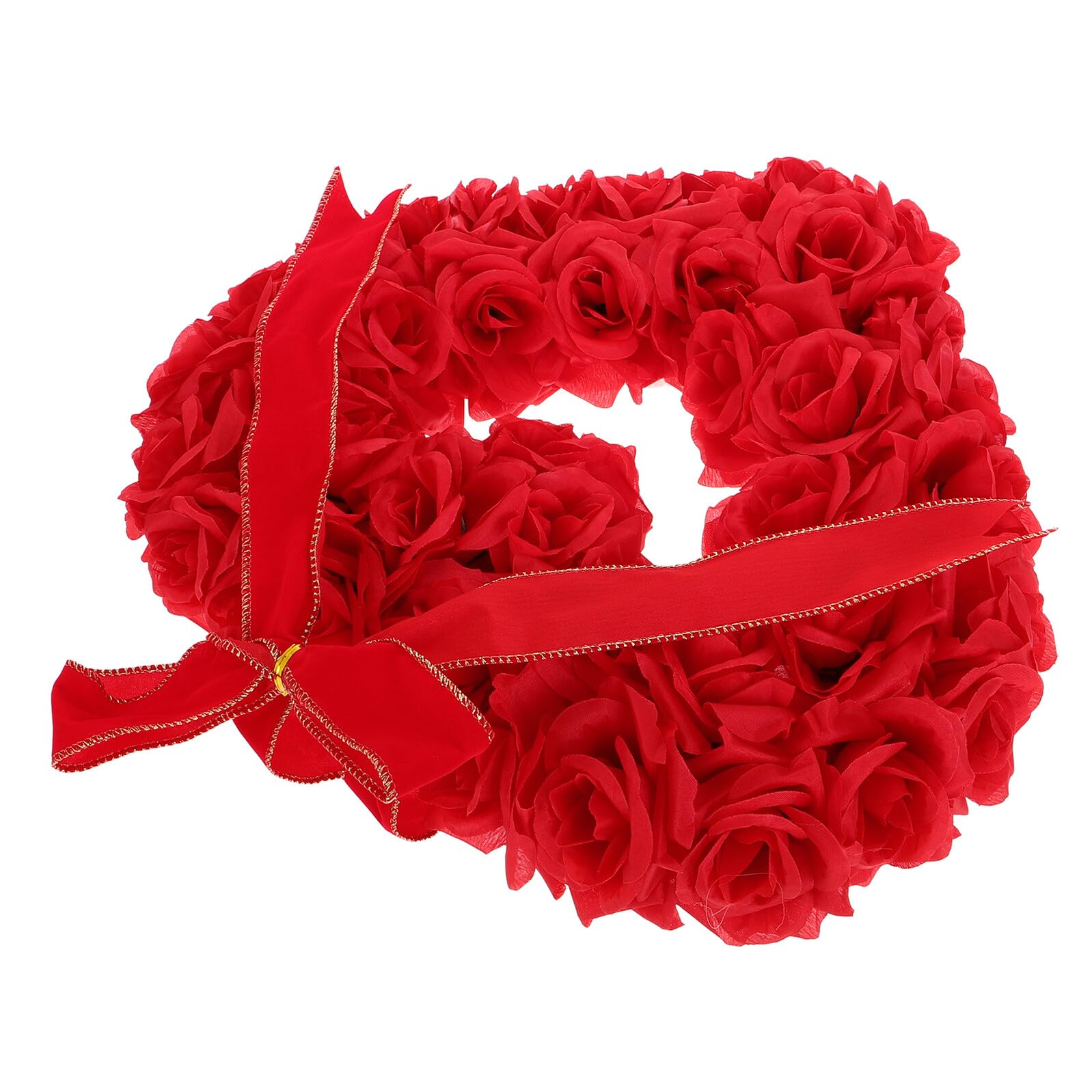 Couronne de cœurs de rose 40 cm NUOBESTY pour décoration suspendue rouge