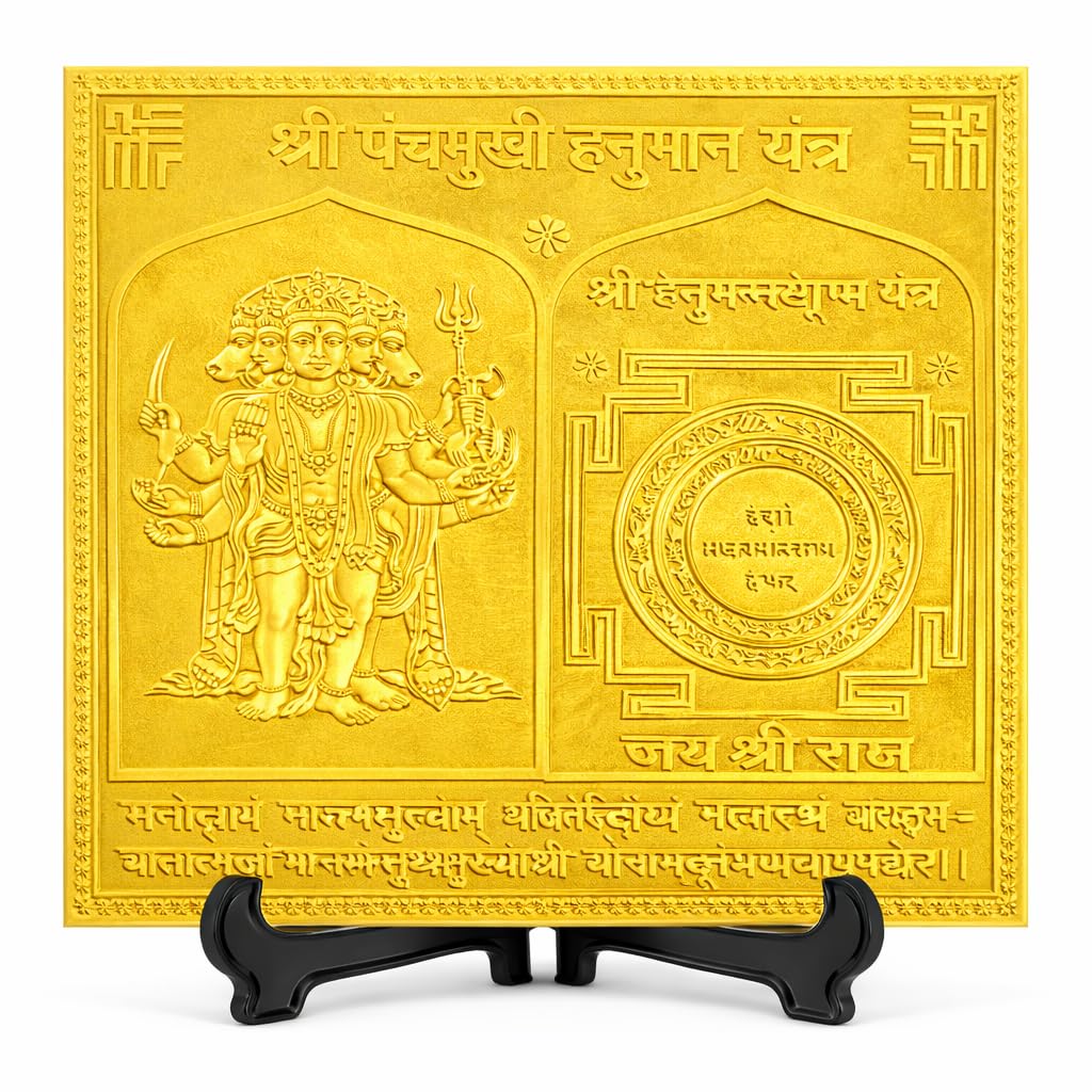 Yantra Hanuman Panchmukhi amuleto de cobre espiritual decorativo