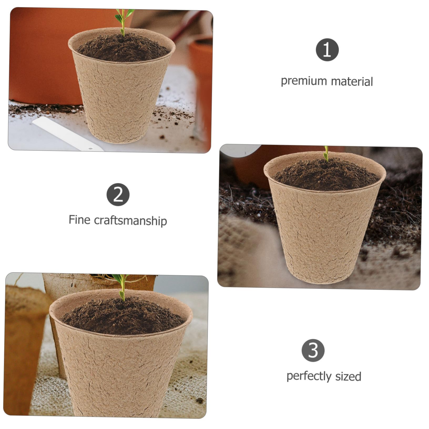 Abaodam Vasi da Vivaio Biodegradabili in Polpa di Carta Riciclata 110 Pezzi Etichette per Piantine, Vaso di Torba Iniziale per Semina e Trapianto, per Giardinaggio Domestico