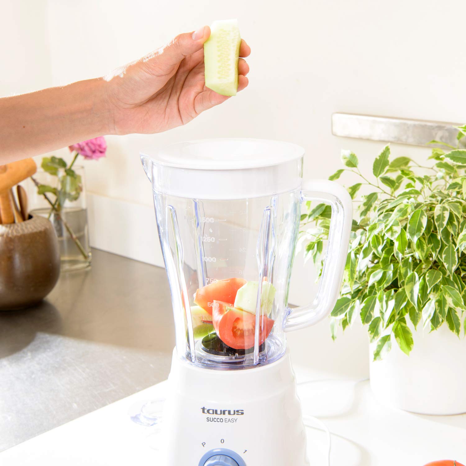 Taurus Succo Easy mikser stojący, 500 W, tworzywo sztuczne, 2 poziomy prędkości, biały i niebieski