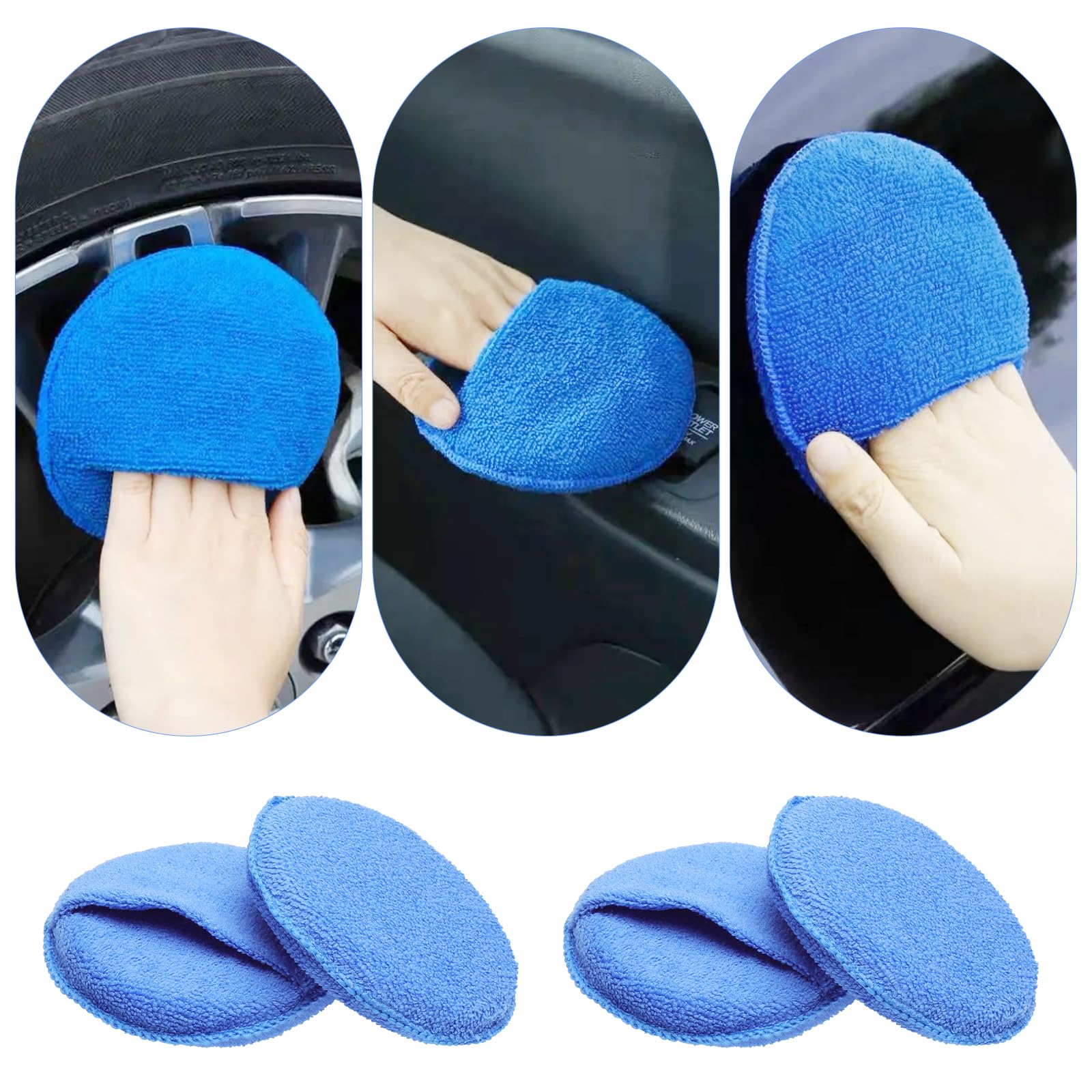 8 Stück Politur Schwamm, Polierschwamm Auto mit Fingertasche Scrub Pad für Autos, LKW, Boot, Reinigung und Feinpolieren (5 Zoll/12.5 cm)