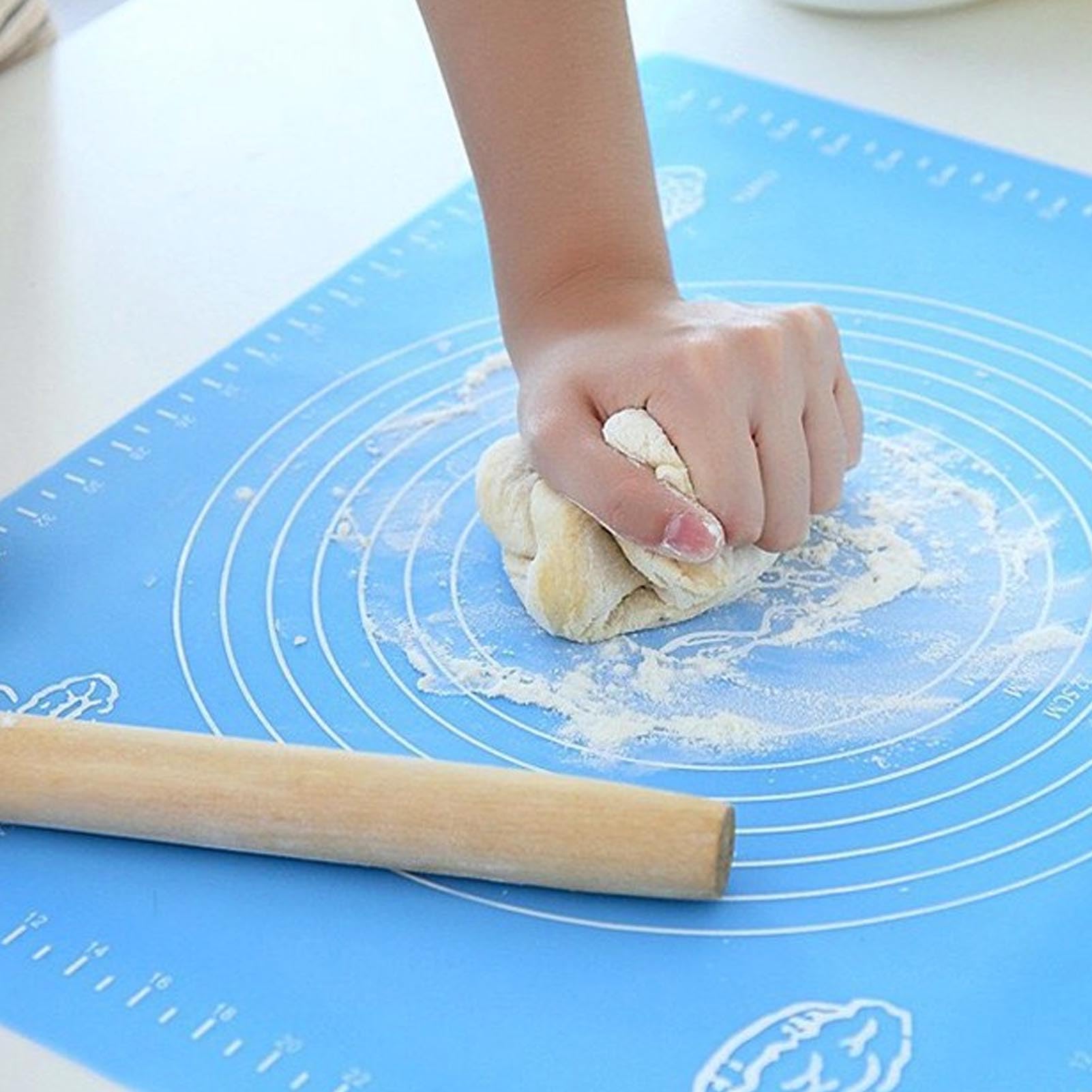 Ejoyous Tappetino da Pasticceria in Silicone con Misure, Tappetino da Forno in Silicone Antiaderente 19,7 X 15,7 Pollici, per Stendere Pasta Spessa per Biscotti e Pizza, per Panettieri Domestici e
