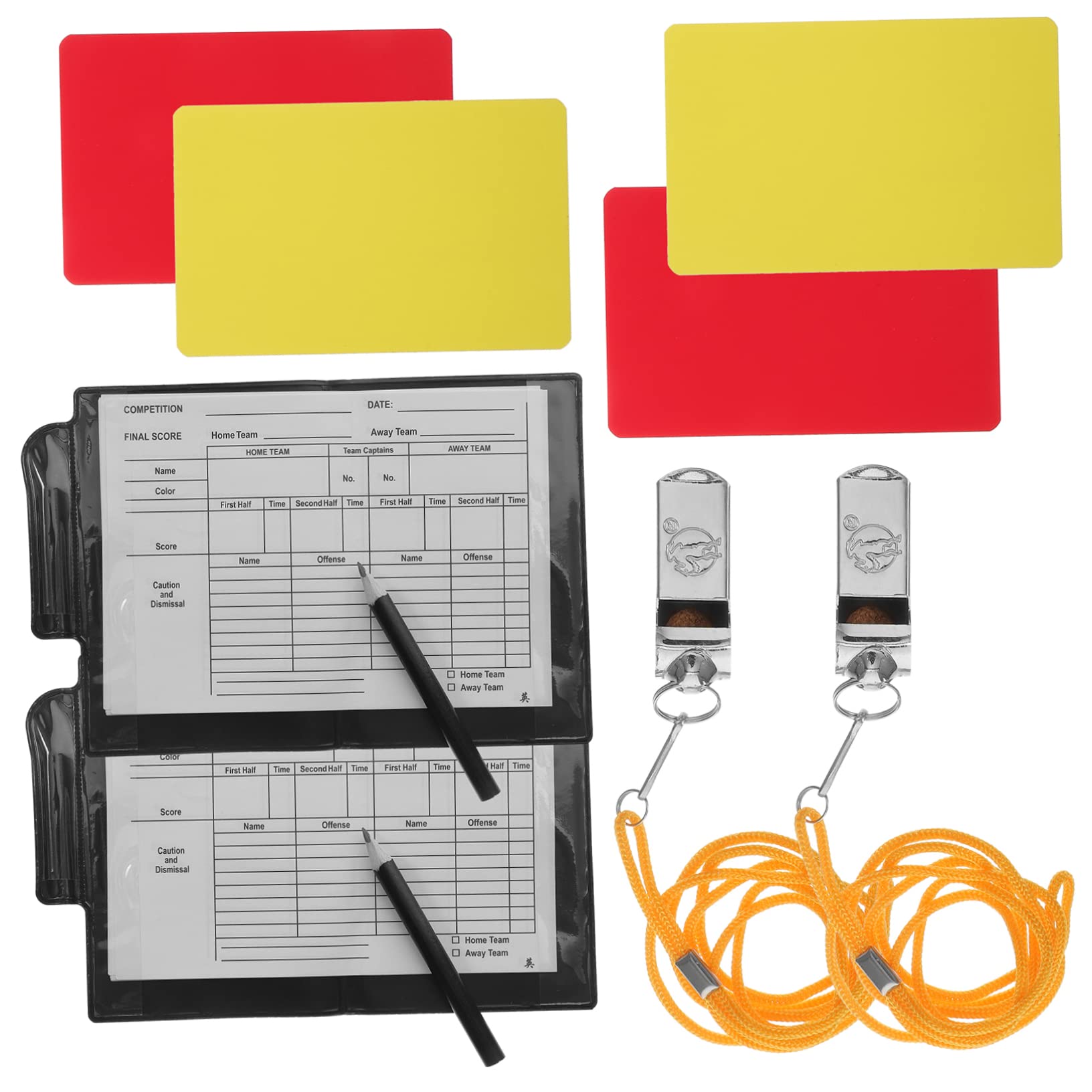 BCOATH Professional Soccer Referee Kit 10pcs Yellow Red Cards Referee Scorecard Wallet Pad Cards