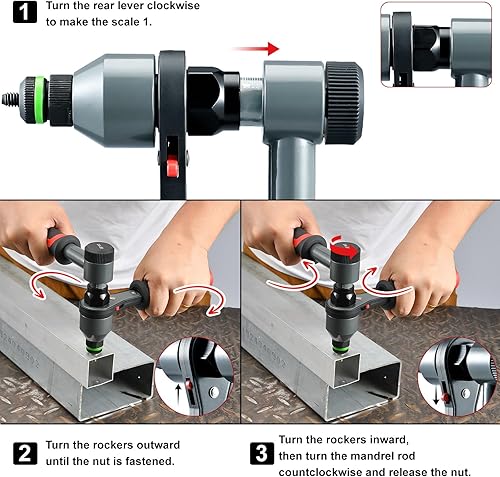 Miniatura 12 de AOBEN Herramienta de tuerca de remache de 14 pulgadas, kit profesional de ajuste de tuercas remachadoras manuales, ahorro de mano y diseño compacto