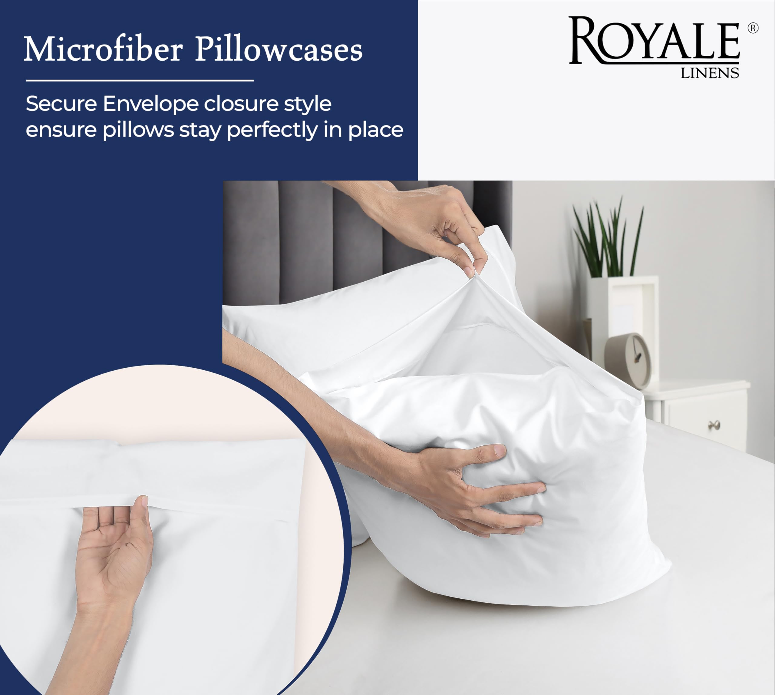 Amazon｜Royale Linens ホワイト枕カバー12枚セット - クイーン 20