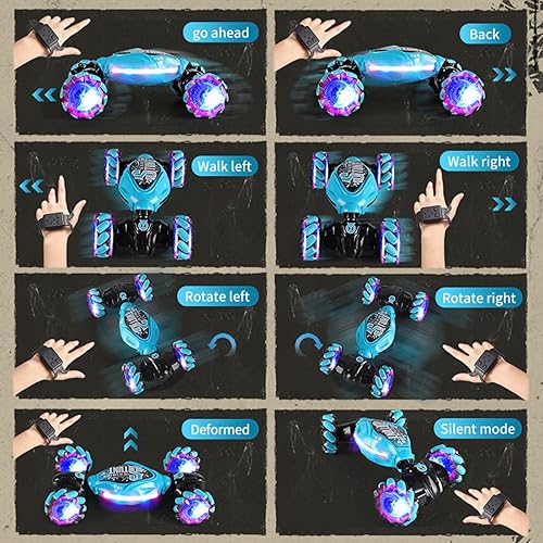 Miniatura 6 de TWZGD Detección de gestos Deformación Control remoto Coche Stunt Twist Car Control Manual Vehículo todoterreno Tracción en las cuatro ruedas Juguete