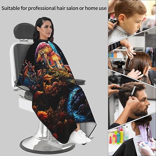 Miniatura 6 de mushrooms forest Magic psychedelic colorful Barber Cape for Men Professional Hairdressing Cutting Salon Cape Hair Styling Cape