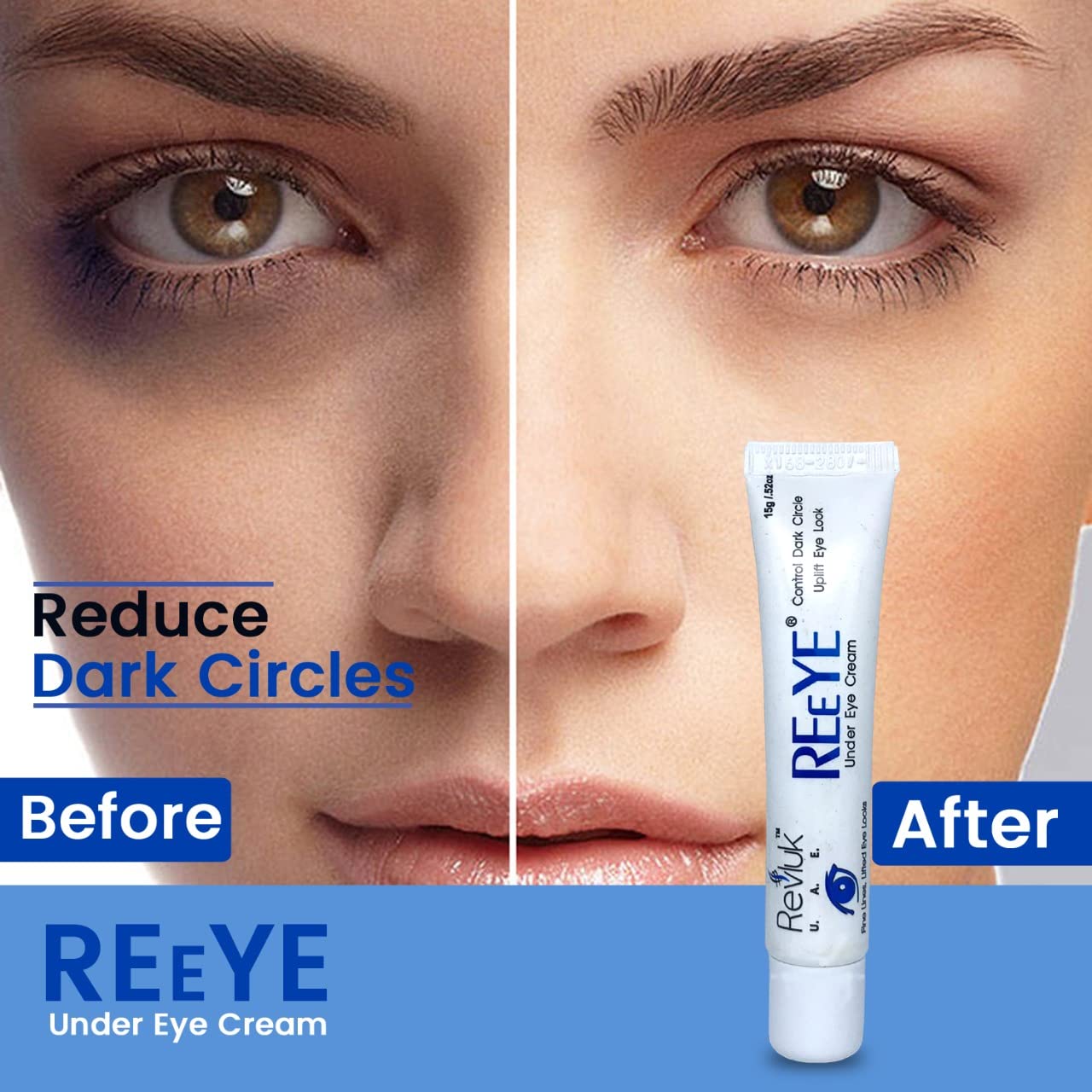 Reeye Under Eye Cream Around Eyes to Smooth Fine Lines | Brighten Dark Circles Lightweight, Hydrating Treatment for Wrinkles Around Eyes Dark Circles & Puffiness – For Men & Women| 15 gm — Amazon image 3